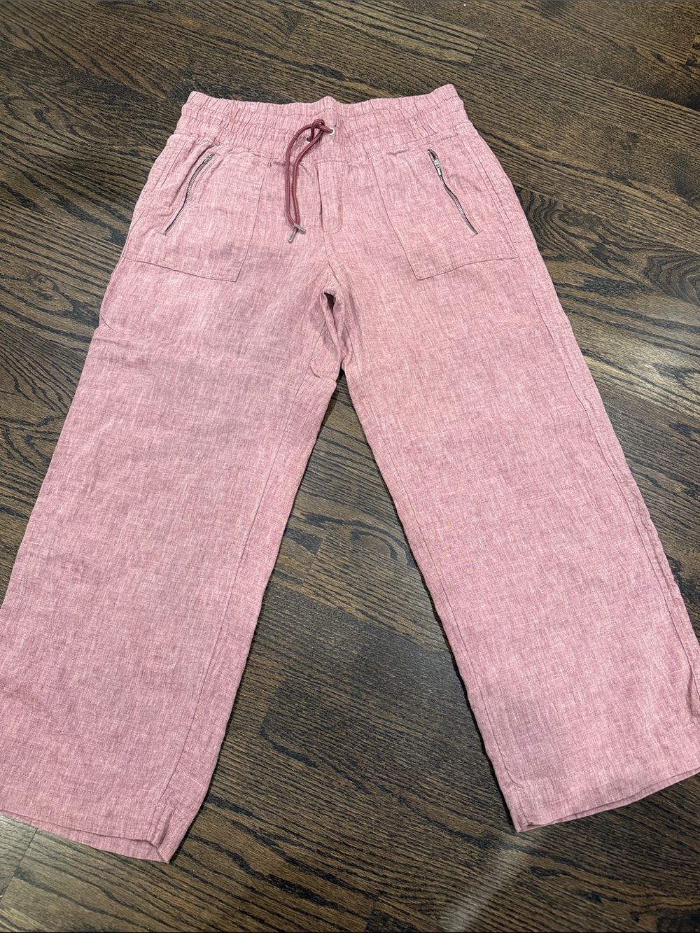Athleta Wide-Leg Linen-Blend Pants in Dusty Rose